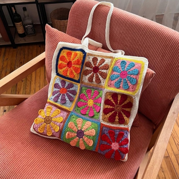 Bohemian flower crochet bag - Picture 3 of 5